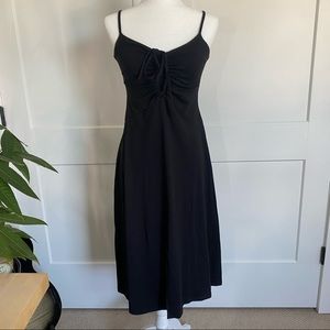 Susana Monaco Ruched Bodice Midi Dress in Black